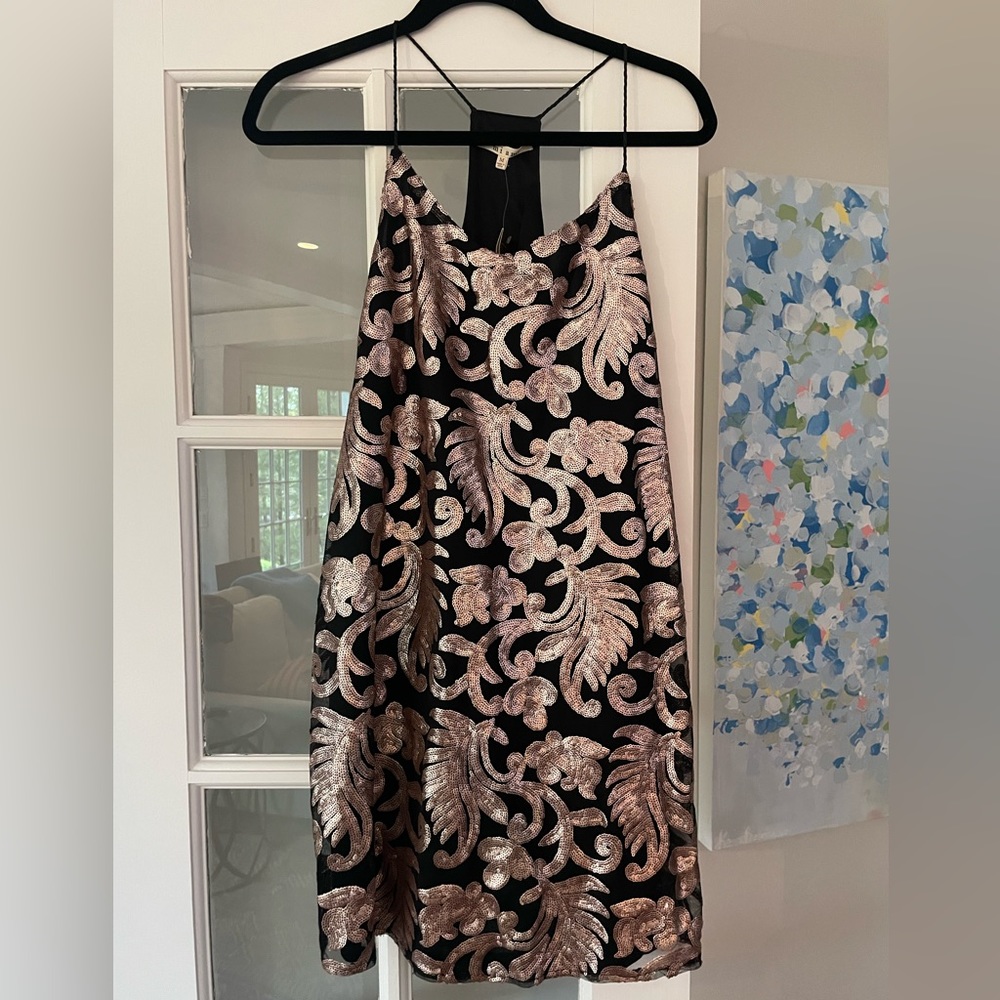 Sequin embossed spaghetti strap dress size M